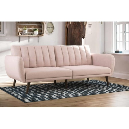 Novogratz Brittany Futon, Pink Linen