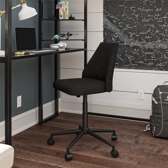 Novogratz Brittany Office Chair with Casters, Gray Linen