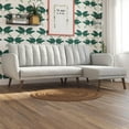 thumbnail image 1 of Novogratz Brittany Sectional Futon Sofa, Light Grey Linen, 1 of 18