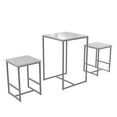 thumbnail image 1 of Novogratz Bungalow Bar Height 3-Piece Pub Table and Stools Set with Wood Tabletop and Metal Frame, Gray/White Terrazzo Top, 1 of 9