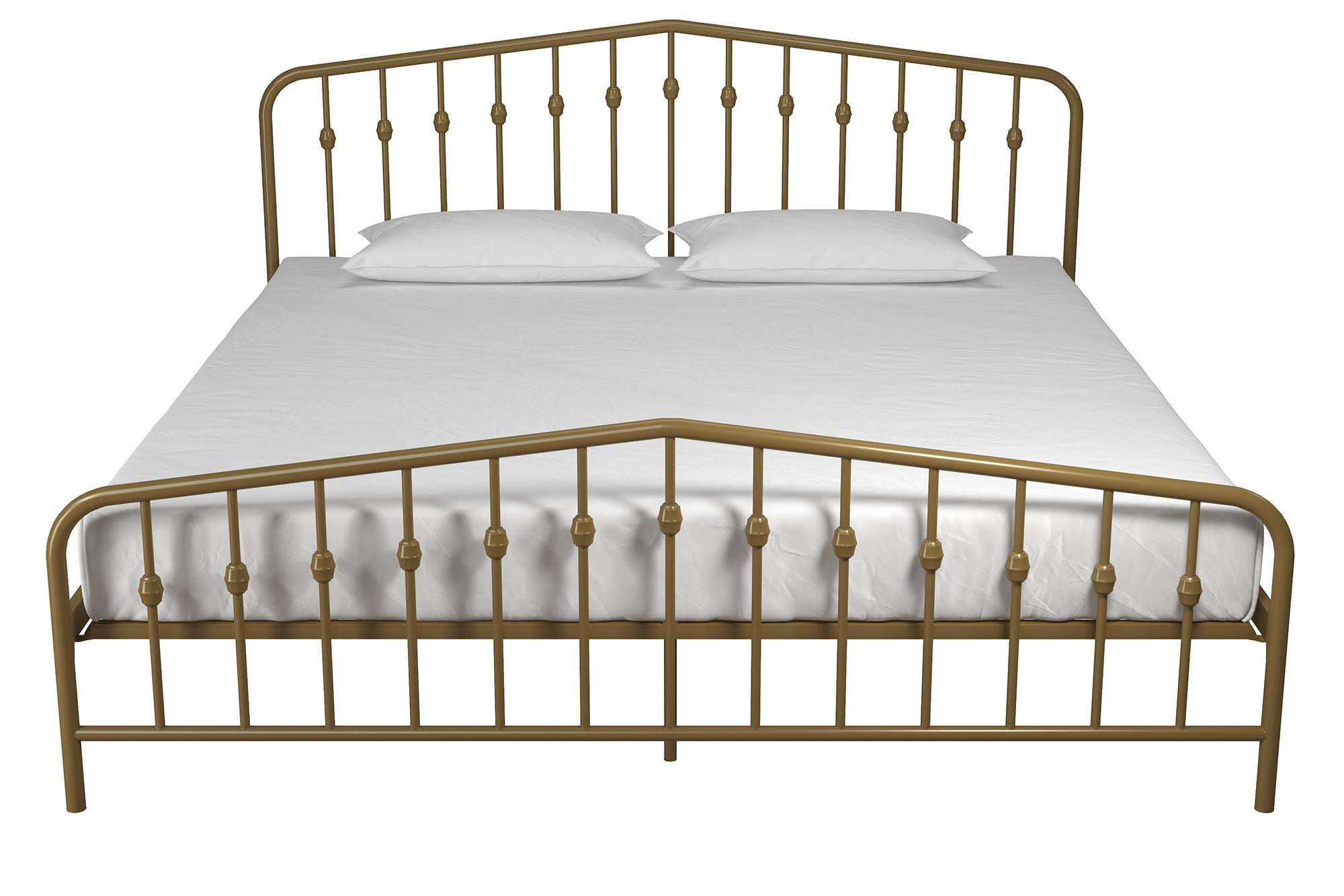 Bushwick Gold King Metal Platform Bed with Headboard