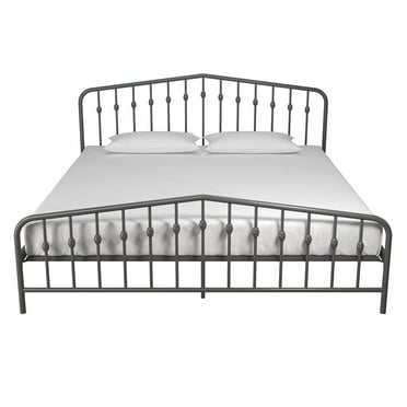 Novogratz Bushwick Metal Platform Bed, King, Gunmetal Gray
