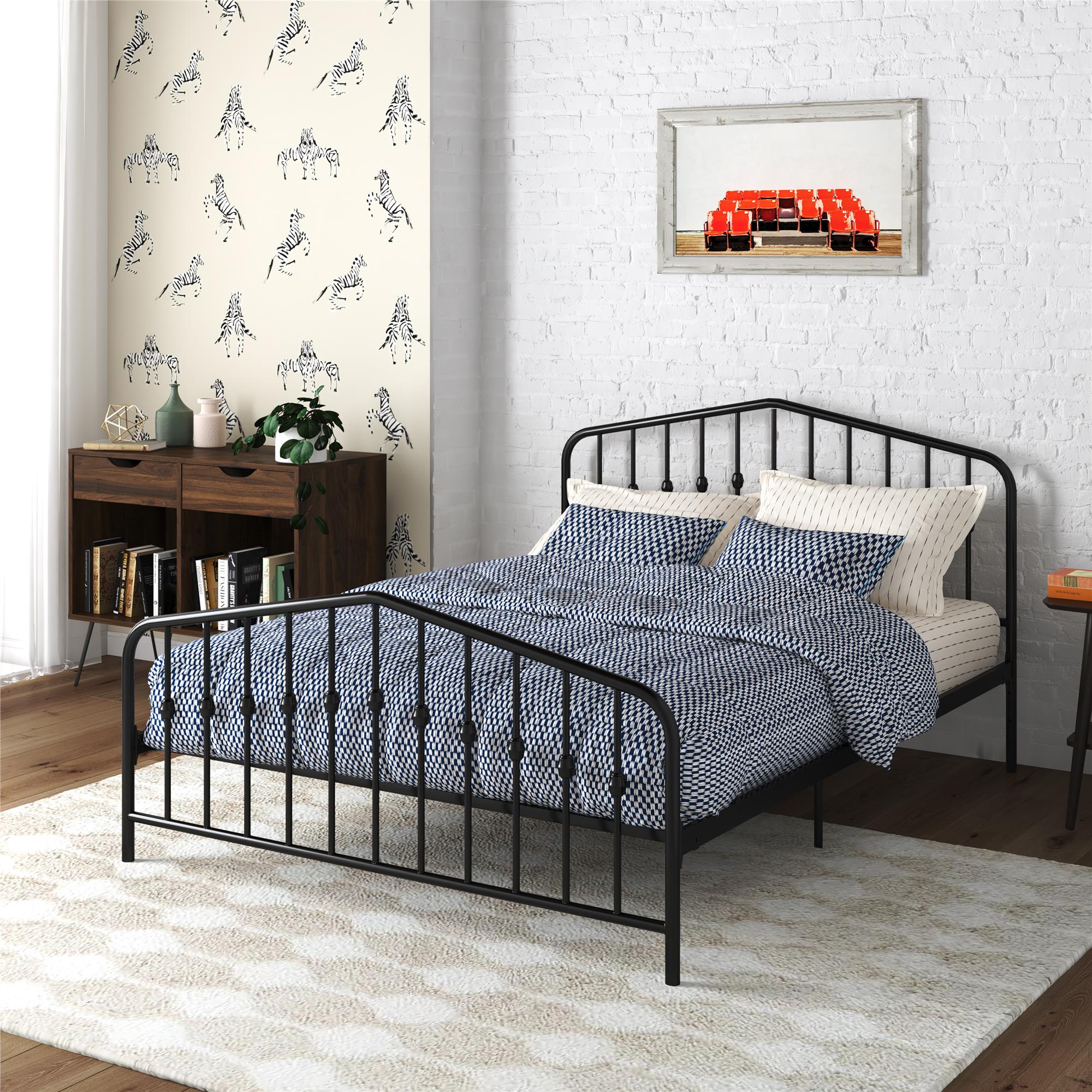 Novogratz Bushwick Metal Platform Bed and Adjustable Frame, Full, Black - image 1 of 19