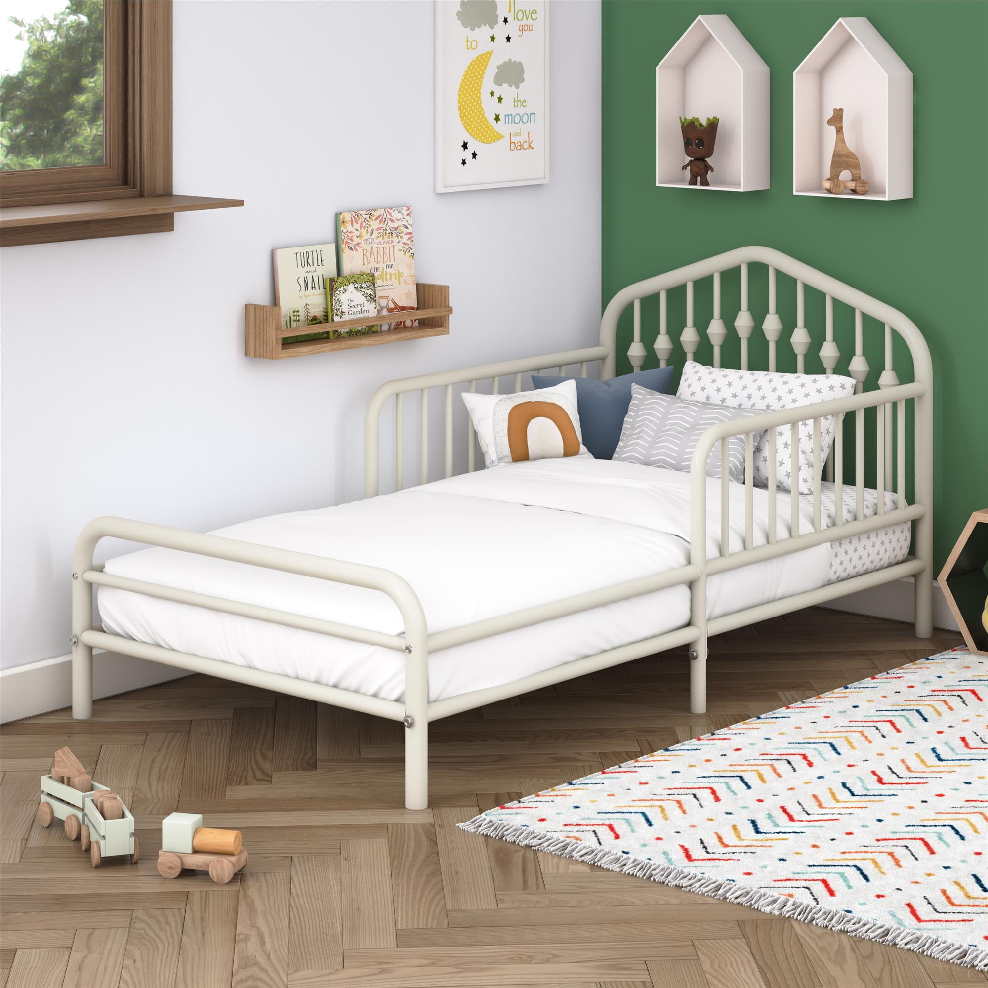 Novogratz Bushwick Metal Toddler Bed, Off White