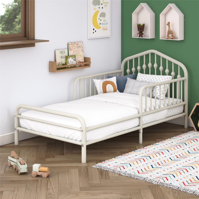 Novogratz Bushwick Metal Toddler Bed, Off White