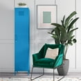 thumbnail image 1 of Novogratz Cache 1-Door Tall Single Metal Locker Style Storage Cabinet, Bright Blue, 1 of 15