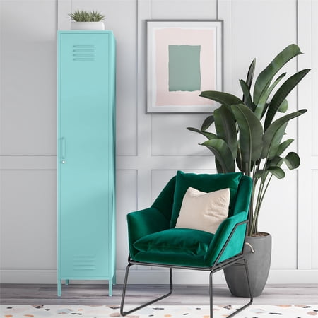 Novogratz Cache 1-Door Tall Single Metal Locker Style Storage Cabinet, Mint