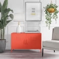 Novogratz Cache Metal Locker End Table – Funky Orange Storage Side Table With Lockable Door & Adjustable Shelves
