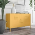 thumbnail image 1 of Novogratz Cache 2 Door Wide Metal Locker Accent Storage Cabinet, Yellow, 1 of 13