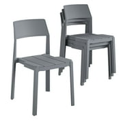 Novogratz Chandler Dining Chairs, Indoor/Outdoor, 4-Pack, Charcoal