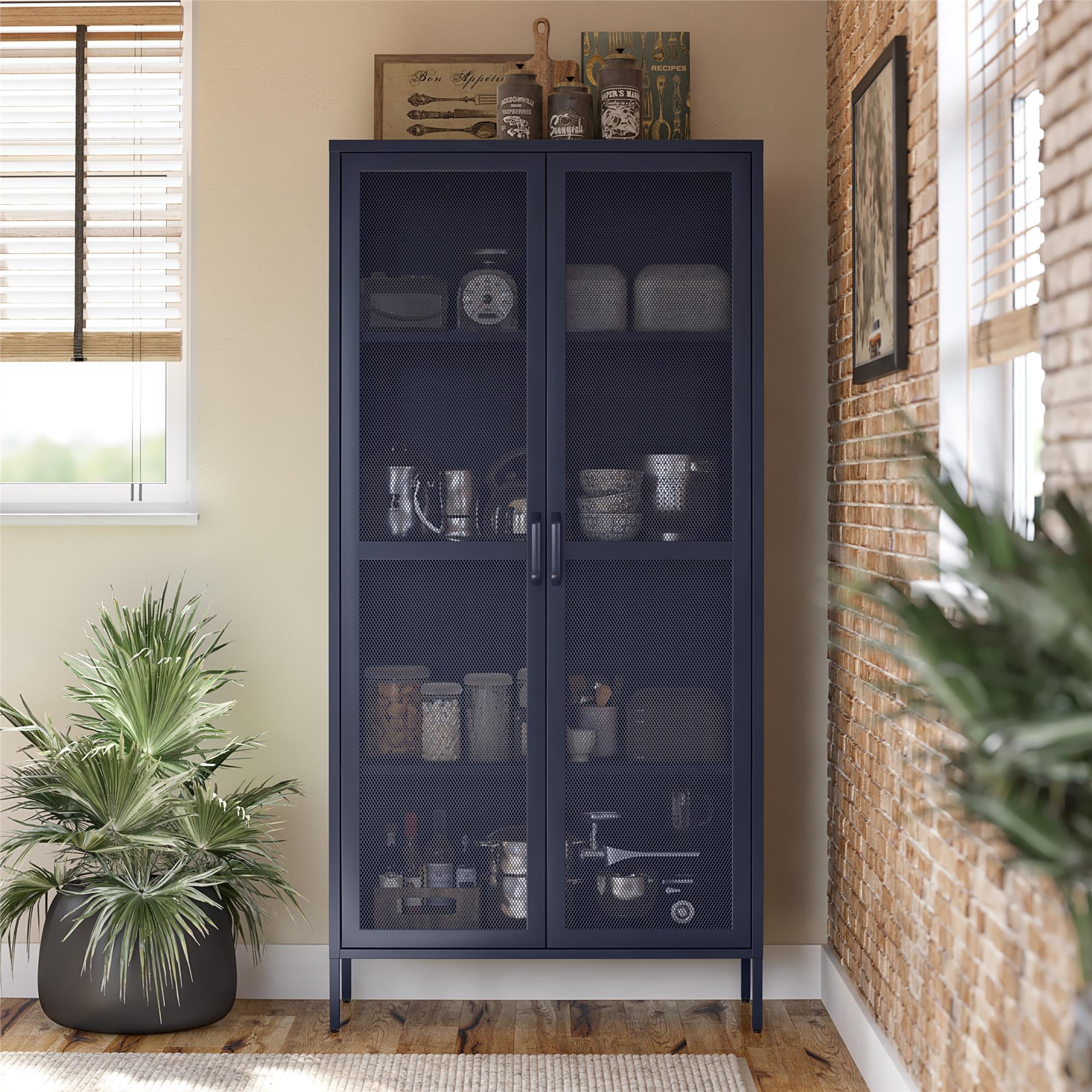 Novogratz Channing Tall 2 Door Storage Metal Locker, Navy