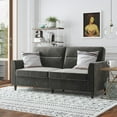 thumbnail image 1 of Novogratz Concord Sofa, Small Space Living Room 3 Seater, Pocket Coil Cushions, Gray Velvet, 1 of 16