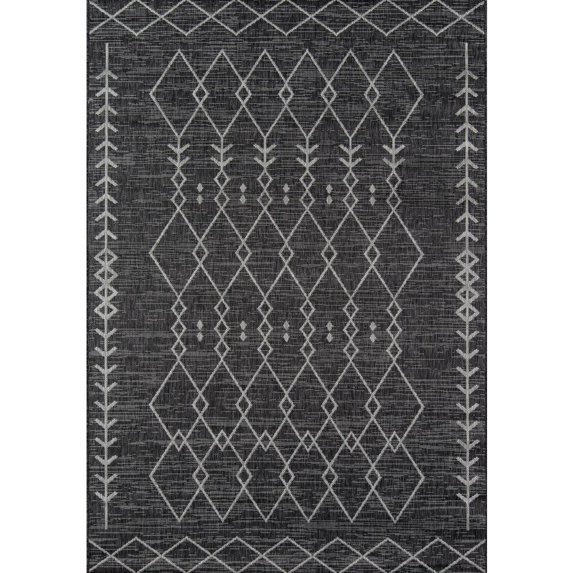 Novogratz by Momeni Villa Monaco Charcoal Indoor Outdoor Rug 3'11" X 5'7"