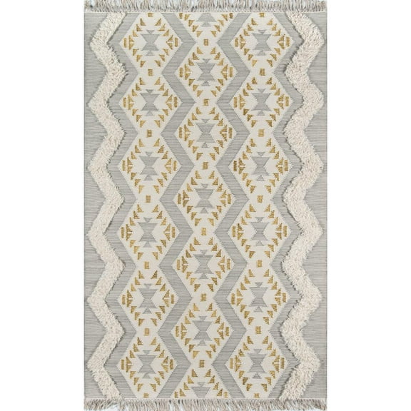Novogratz Contemporary Rectangle Area Rug, Grey, 2' X 3'