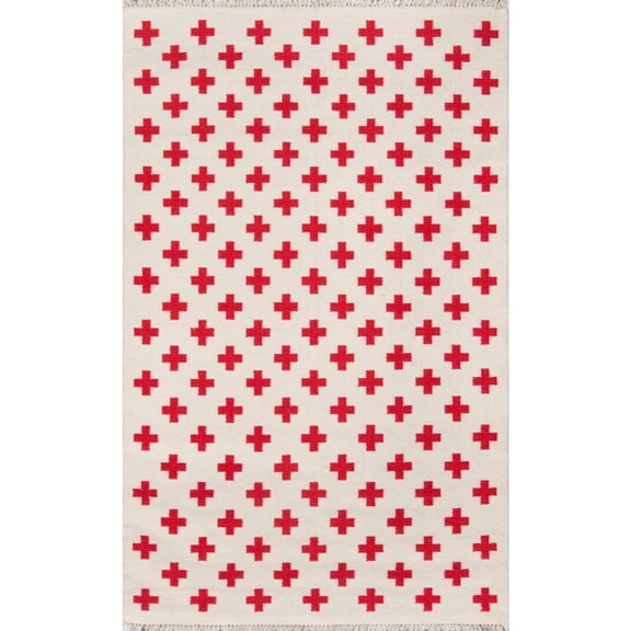Novogratz by Momeni Topanga Lucille Flat Weave Ivory Wool Rug 3'6" X 5'6"
