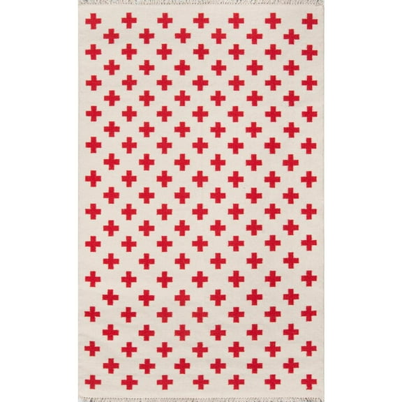 Novogratz by Momeni Topanga Lucille Flat Weave Ivory Wool Rug 7'6" X 9'6"