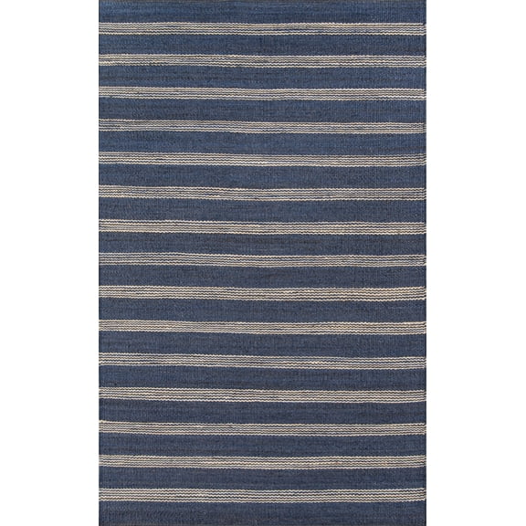 Momeni Montauk Lighthouse Striped Modern Area Rugs, Blue, 8'6" X 11'6"