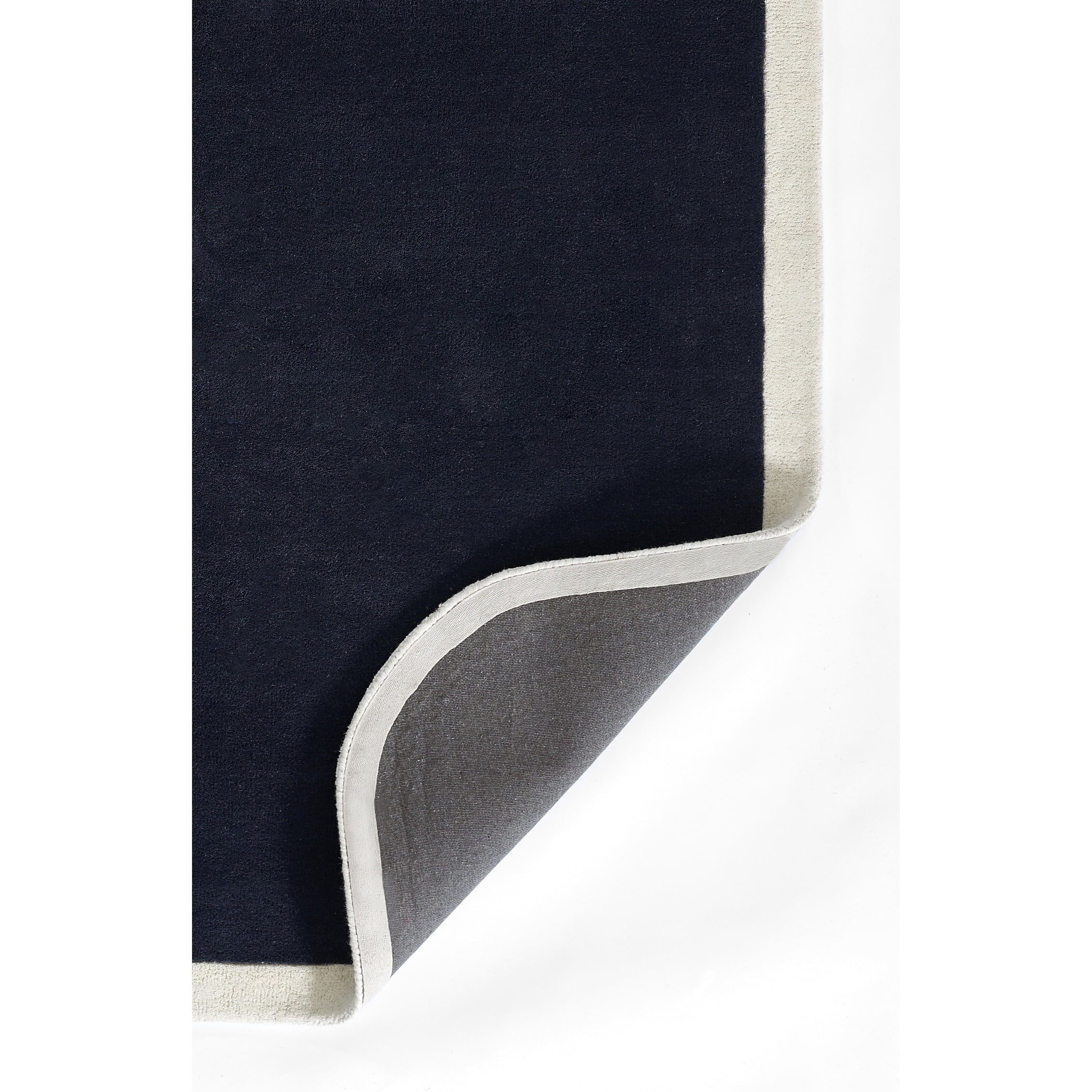 Navy and Cream Hand-Tufted Wool Area Rug, 8' x 10'