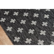Novogratz by Momeni Villa Umbria Polypropylene Charcoal Indoor Ourdoor Rug 2' X 6'