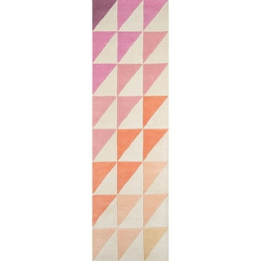 Novogratz Delmar DEL-6 Pink Agatha Side Triangle 2'3" X 8' Runner