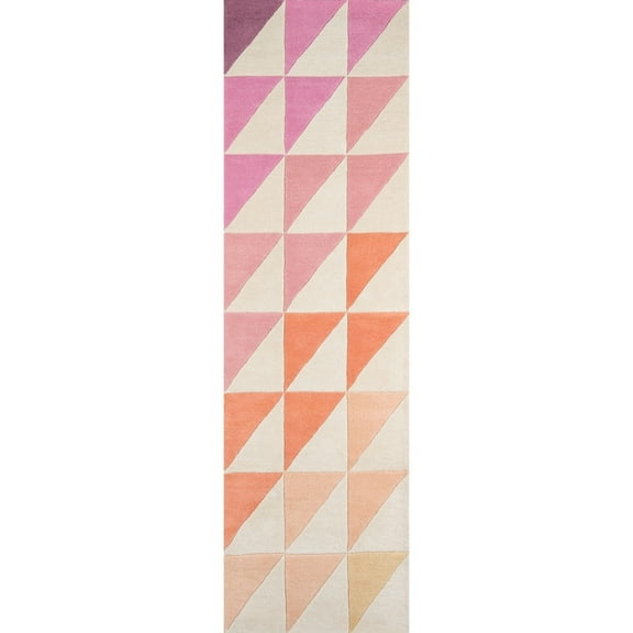 Novogratz Delmar DEL-6 Pink Agatha Side Triangle 2'3" X 8' Runner