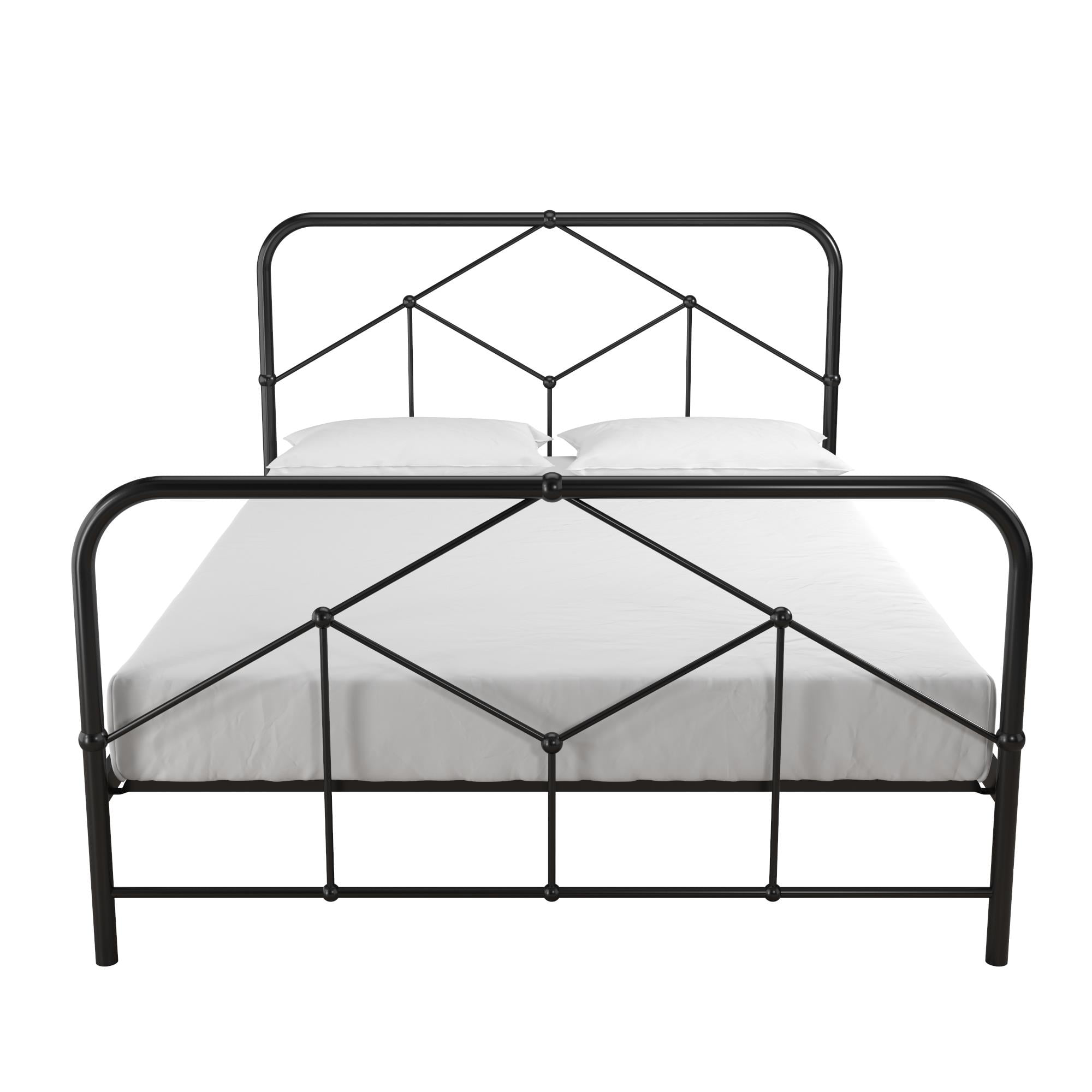 Novogratz Francis Full Size Farmhouse Metal Platform Bed, Black