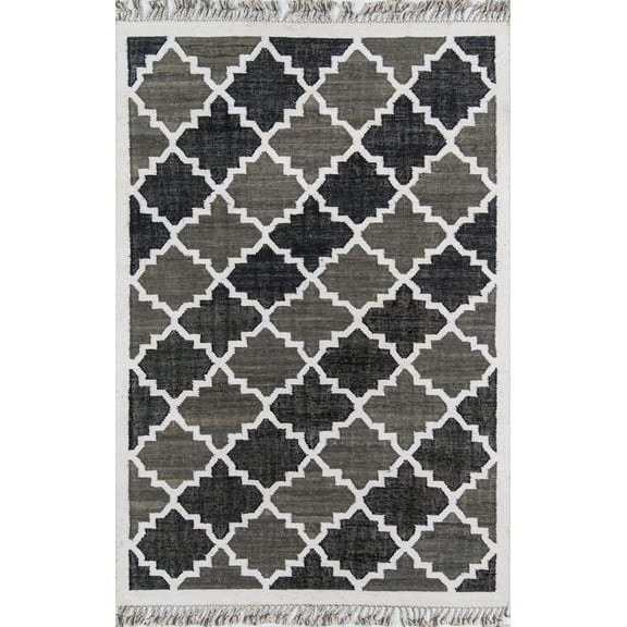 Novogratz Greyback Cotton Hand Woven Area Rug 2'6" X 4'
