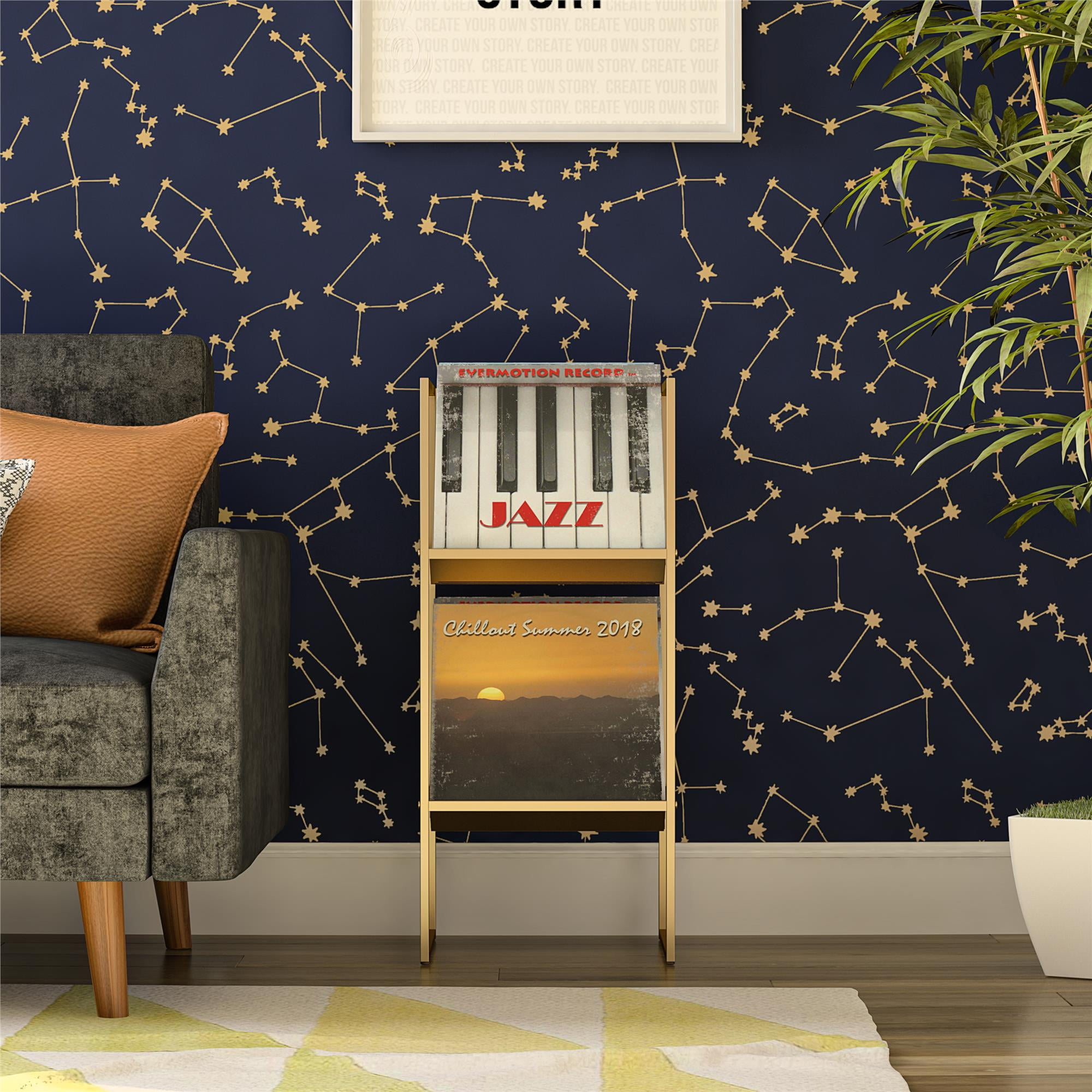 Novogratz Helix Vinyl Record Storage, Gold