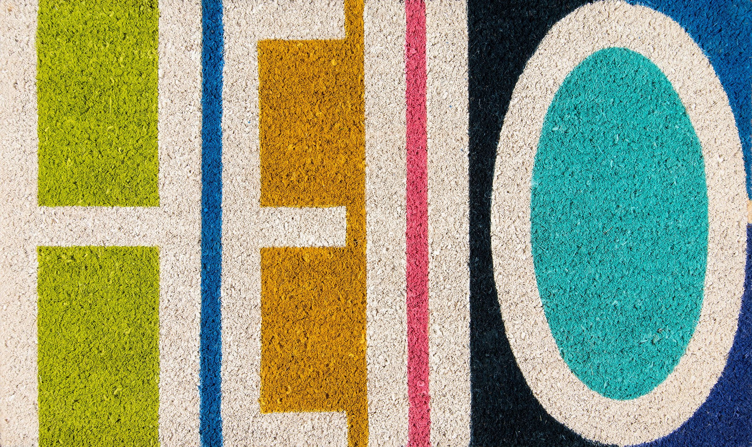 Handwoven Multicolor Coir Rectangular Door Mat 1'6"x2'6"