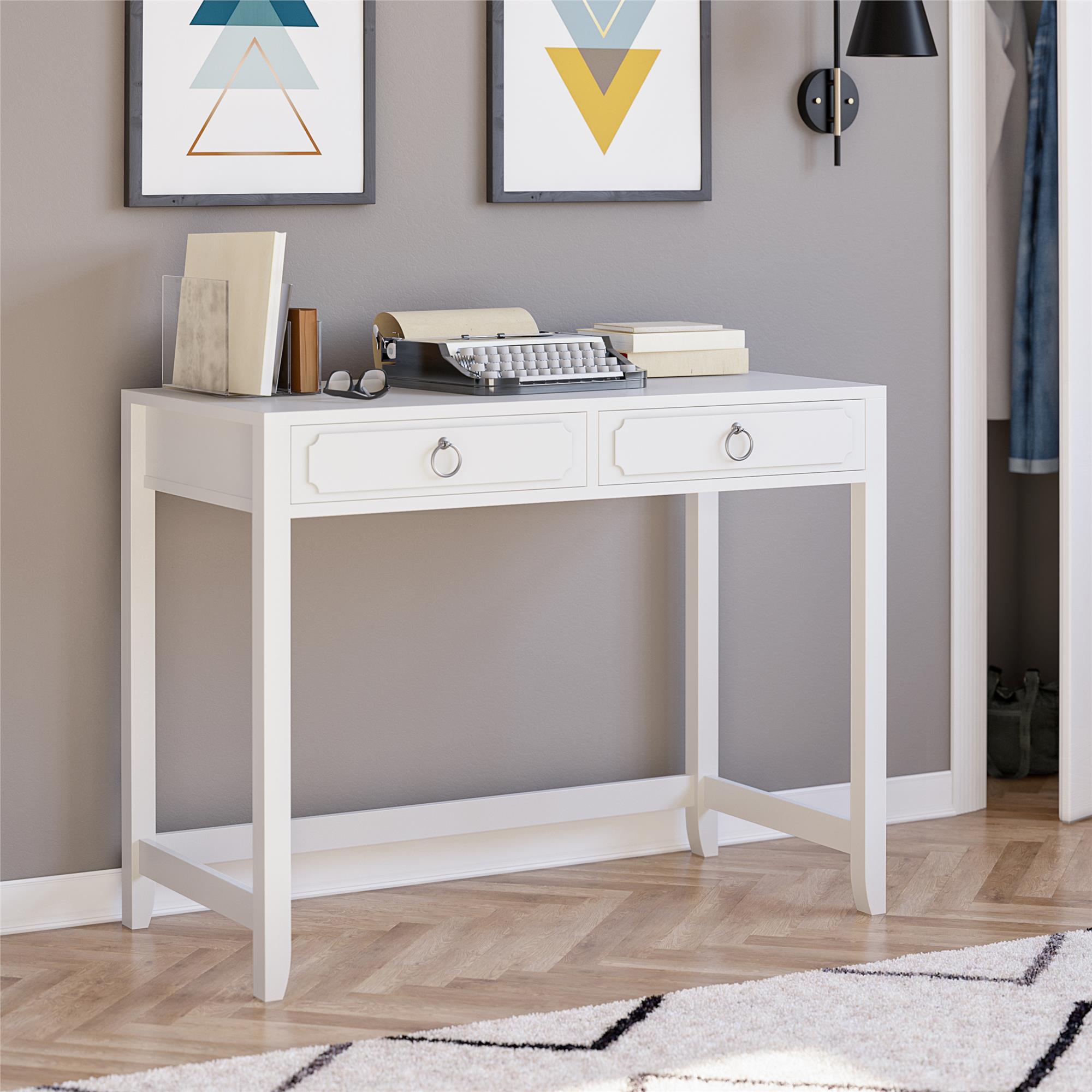 Novogratz Her Majesty 2 Drawer Writing Desk, White