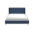 thumbnail image 1 of Novogratz Her Majesty Tufted Upholstered Bed Frame, Queen, Blue Linen, 1 of 19