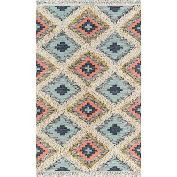 Novogratz by Momeni INDIOIND-2MTI7696 Indio 100% Wool Hand Made Contemporary Area Rug, 7'6" X 9'6", Multi