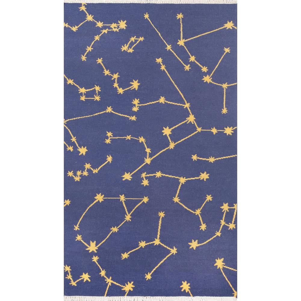 Momeni Indoor/Outdoor Geometric Contemporary Area Rugs, Blue/Yellow