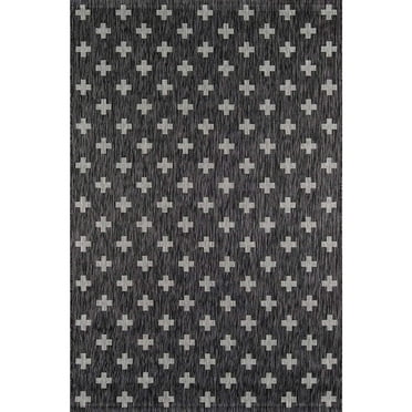 Novogratz Machine Made Geometric Area Rug in Black (7 ft. 6 in. L x 5 ft. 3 in. W)