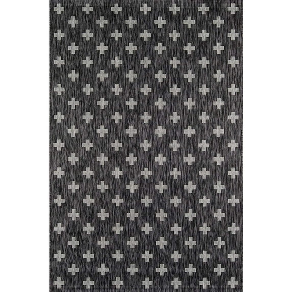 Novogratz Machine Made Geometric Area Rug in Black (7 ft. 6 in. L x 5 ft. 3 in. W)