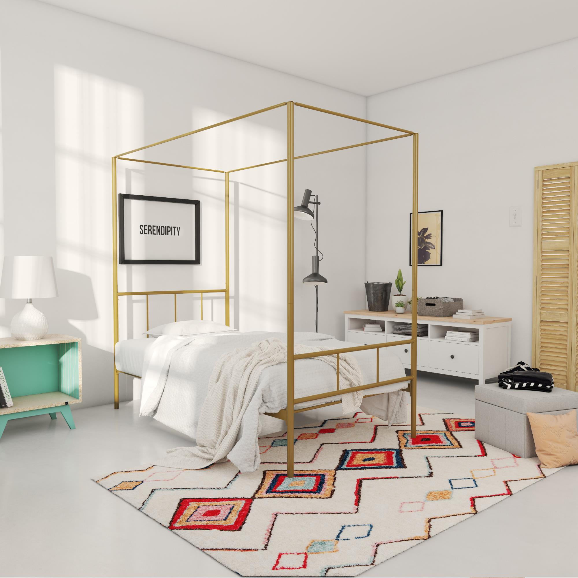 Novogratz gold 2024 canopy bed