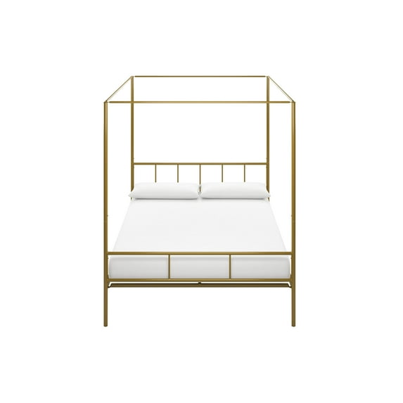 Novogratz Marion Metal Canopy Platform Bed Frame, Full, Gold