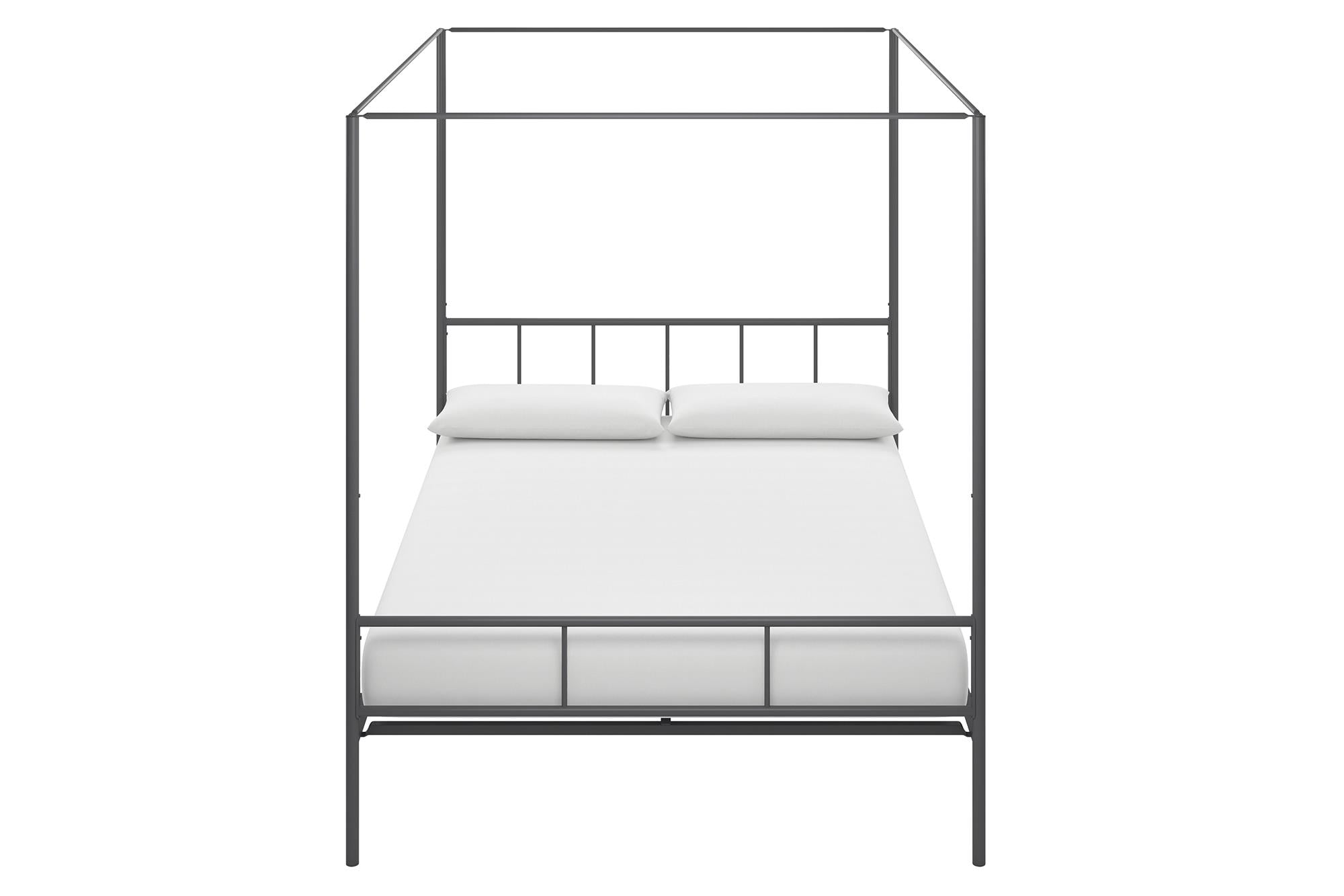 Novogratz Marion Metal Canopy Platform Bed Frame, Full, Gunmetal Grey
