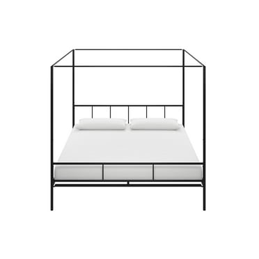 Novogratz Marion Metal Canopy Platform Bed Frame, King, Black