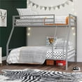thumbnail image 1 of Novogratz Maxwell Twin-Over-Full Metal Bunk Bed with Ladder and Guardrails, Easy Assembly, Grey, 1 of 19