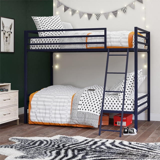 Novogratz Maxwell TwinOverTwin Metal Bunk Bed with Ladder and