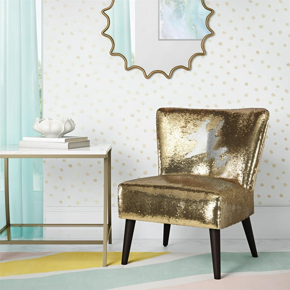 Novogratz Mazzy Sequin Accent Chair, Gold, Silver