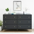 thumbnail image 1 of Novogratz Owen Mid-Century modern 6 drawer dresser, Black, 1 of 10