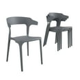 thumbnail image 1 of Novogratz Poolside Collection, Felix Stacking Dining Chairs, Indoor/Outdoor, 4-Pack, Charcoal, 1 of 6