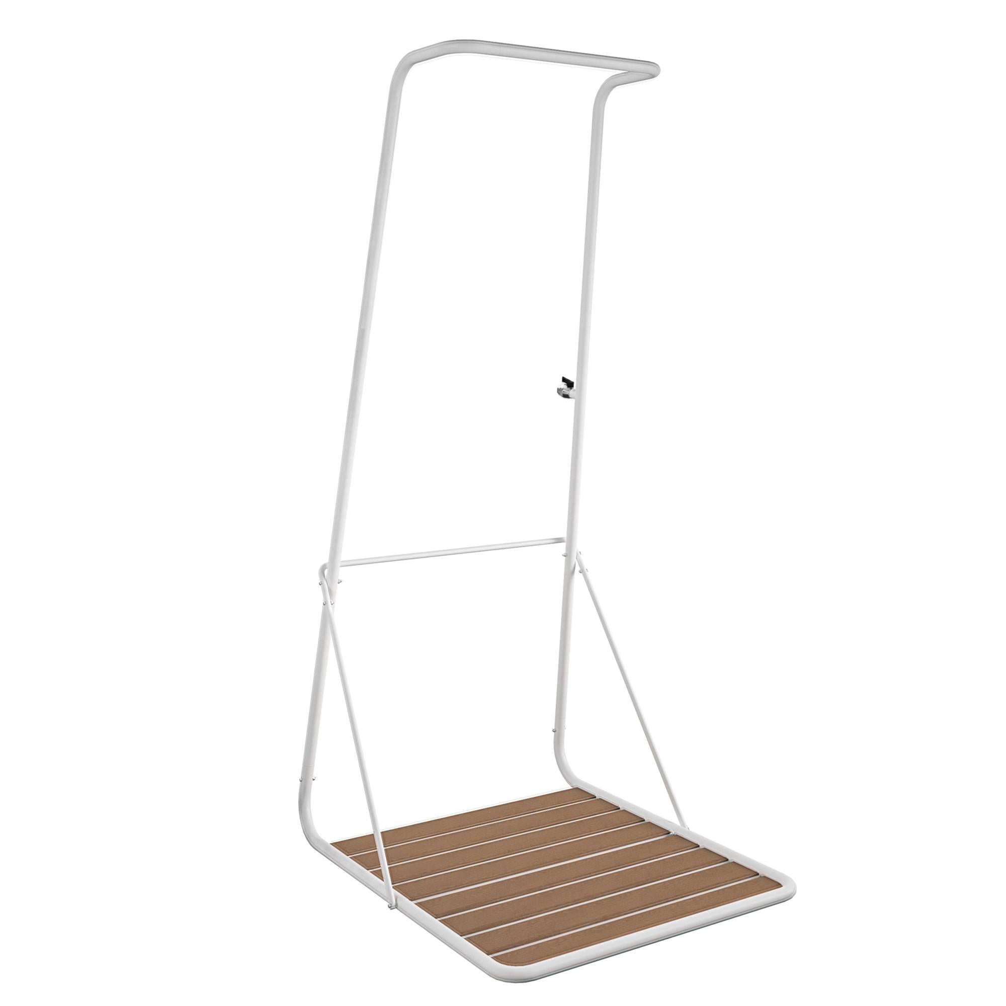 Gossip with Waterfall Outdoor XL White Novogratz Rainey and Base Collection, Poolside Shower Bar,