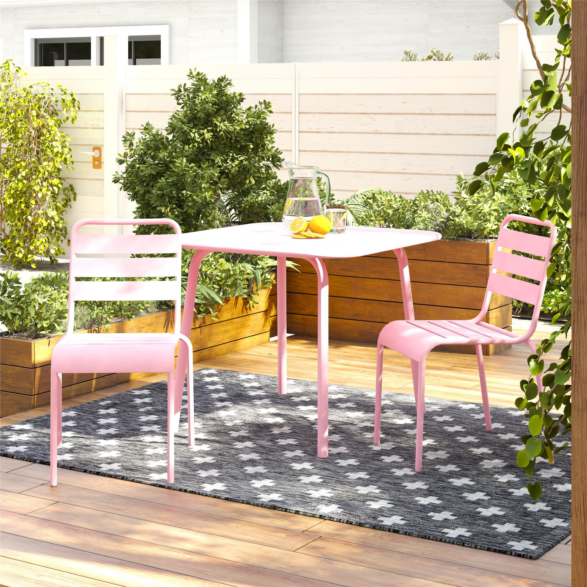Pink outdoor dining chairs sales