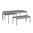 thumbnail image 1 of Novogratz Poolside Gossip, Ola All-Steel Table and Bench Set, Charcoal, 1 of 6