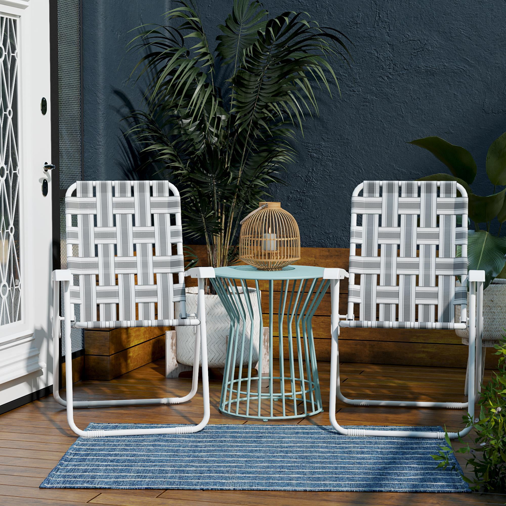 Novogratz Poolside Gossip, Priscilla Folding Chairs, 2-Pack, Gray