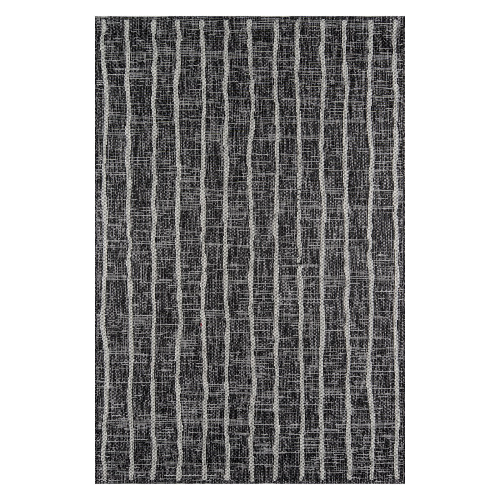 Charcoal Abstract Synthetic 6'7" x 9'6" Easy-Care Rug