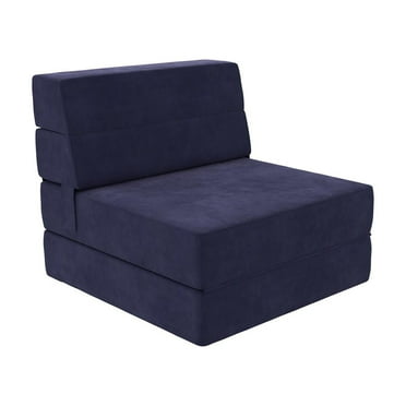 Novogratz The Flower 5-in-1 Modular Chair and Lounger Bed, Navy Blue
